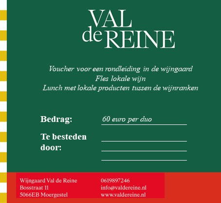 Lunch tussen de wijnranken, prijs per twee personen